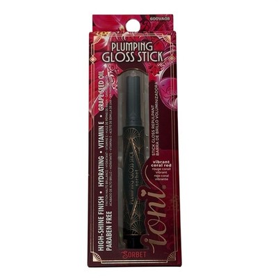  Ioni Plumping Gloss Stick Sorbet Vibrant Coral Red Lip Gloss NIB
