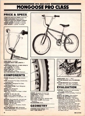 1983   Mongoose Pro Class    1 Page Cut Out   1980s BMX FA.18