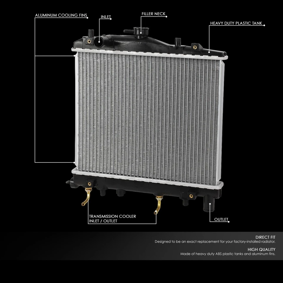 适用于 88-93 福特 FESTIVA AT/MT 工厂风格全铝核心收音机 DPI 263 — 第 2/4 张图片
