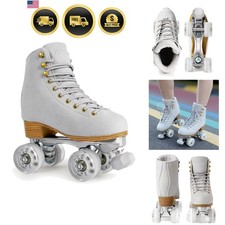 Roller Skates for Women or Men with Height Adjustable Rubber Stoppers Retro S...