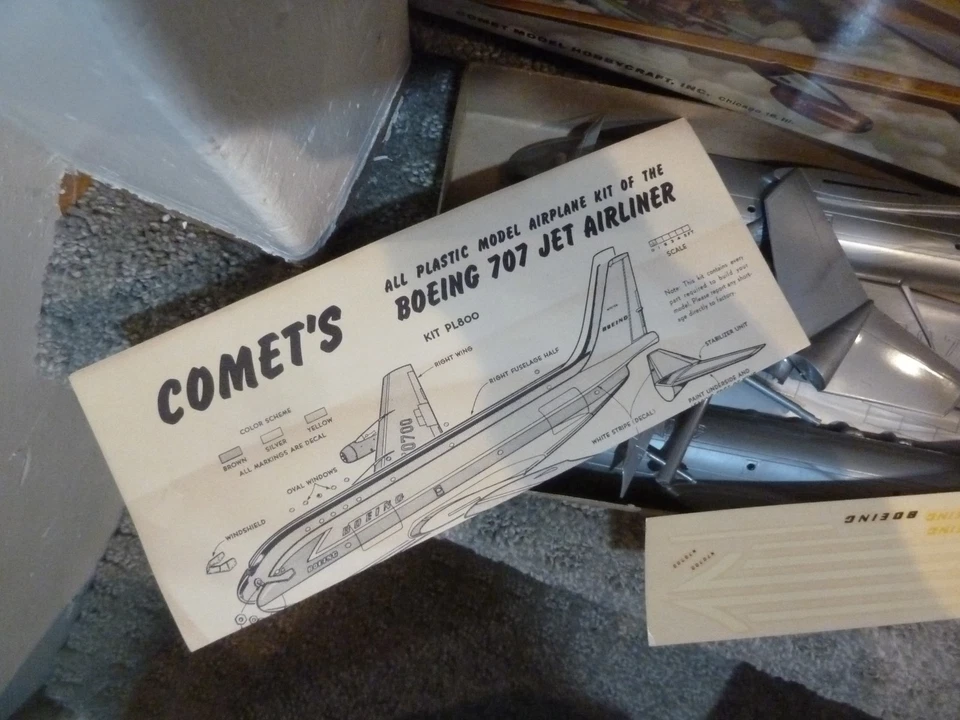 Comet All-Plastic Boeing 707 Jet Airliner Model Kit PL-800 BRAND NEW RARE - Image 4 of 4