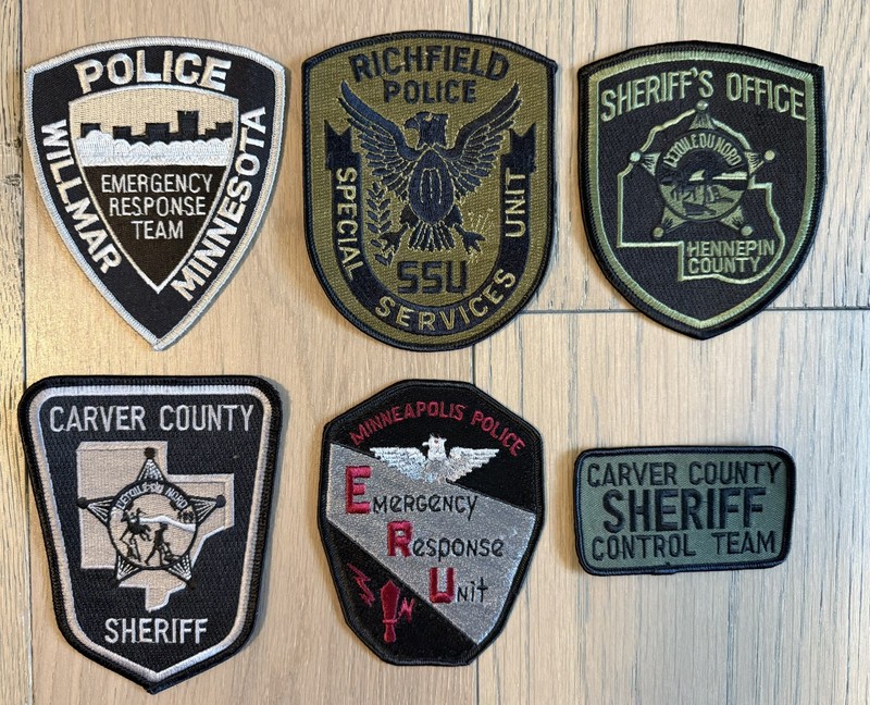 MN Minnesota Hennepin Carver SHERIFF Minneapolis Willmar police SWAT 6 patch lot