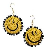 Smile Earrings Hook HANDMADE CROCHET EARRING - SMILE