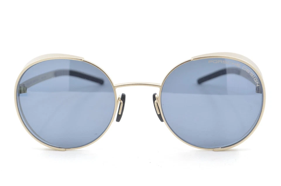 Nuevo Auténtico Porsche Design P'8674 C Marco Redondo de Metal Dorado Mate Foto 2 de 4