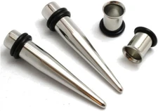 9mm Steel Ear Stretching Kit 2 Steel Tapers & 2 Steel Tunnels