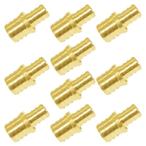 10pcs Pex Fittings 3/4 To 1/2 Reducing Coupling Solid Brass Barb Crimp For Pex