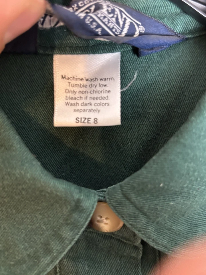 Maxi Camisa Vestido De Colección Lands End 8 Verde Cinturón Cottage Modesto Años 90 EE. UU. Foto 4 de 4