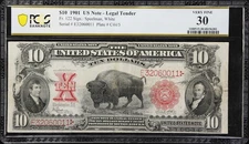 Fr. 122. 1901 $10 Legal Tender Note. PCGS Banknote Very Fine 30.