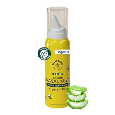 Kids Saline Nasal Mist by Beekeeper's Naturals 3.5ml Nasal Spray for Stuffy