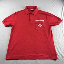 Vintage Harley Davison Screenmates Polo Men M Red Short Sleeve Shirt Made in USA