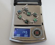 925 Solid Sterling Silver abalone shell Bracelet toggle clasp 14.5 g. not Scrap!