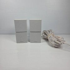 Set of 2 Bose Double Cube Speakers Lifestyle Acoustimass White With Wires