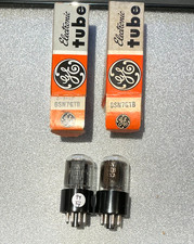 NOS Pair GE 6SN7 GTB CHROME SIDED