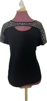 Women s 89th Madison Black Sequin Shoulder Top Blouse Keyhole Back Size 2X $56