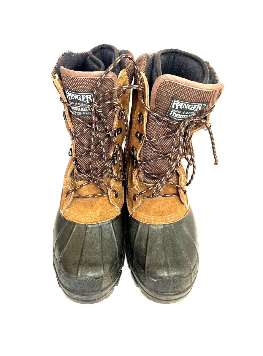 Ranger Mens Boots Size 12 Insoles of DuPont Thermolite Brown Black Ranger Boots Mens 10 Insoles of DuPont Thermolite Mid Calf  main image 3