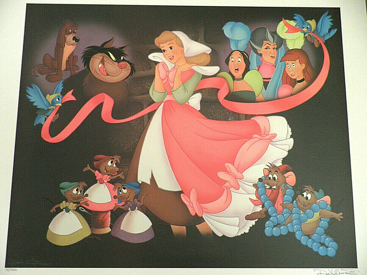 DISNEY A LOVELY DRESS FOR CINDERELLA LITHOGRAPH DON WILLIAMS DISNEY A LOVELY DRESS FOR CINDERELLA LITHOGRAPH DON WILLIAMS