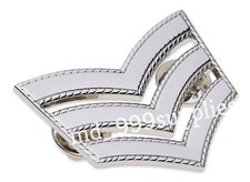Police Sergeant Stripes  Chevrons METAL Roped Edge Epaulettes Rank Sgt Met Style