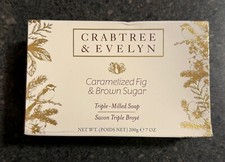 Crabtree Evelyn CARMALIZED FIG BROWN SUGAR Triple-Milled Soap Bar 7 oz NIB