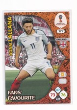 Adam Lallana 372 Fan's Favourite England Carte Panini Adrenalyn Foot Russia 2018