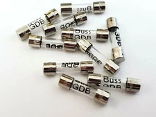 Lot of 10 Bussmann GDB2A 250 Volt 2 Amp 5 x 20 mm Fast Acting Glass Fuses