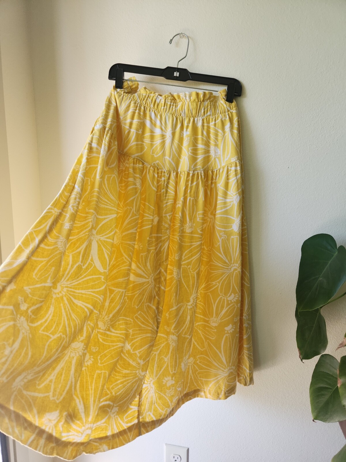 Universal Thread tie waist button front yellow mi… - image 5