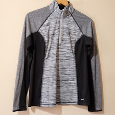 AVIA Activewear Gray Reflective Lightweight Jacket Top 1/3 Zip Women's M H9-14