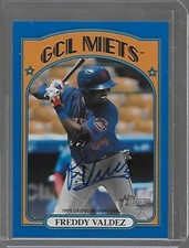 2021 TOPPS HERITAGE MINORS - BLUE - REAL ONE AUTOGRAPH - FREDDY VALDEZ /99