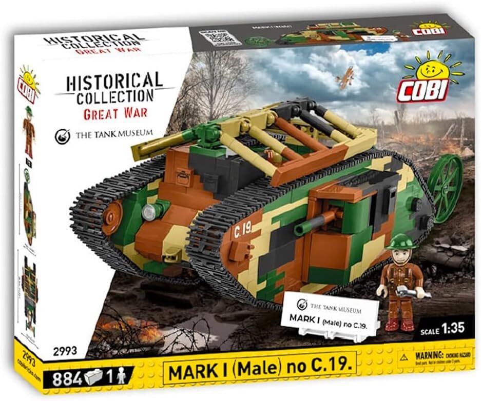 COBI 2993 HC MARK 1 Мужской танк C19 Первой мировой войны 135 Кирпичная модель 884шт 16990₽