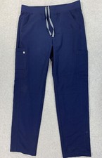 Figs AXION Polyester Blend Medical Cargo Scrub Pants Men's Large Blue