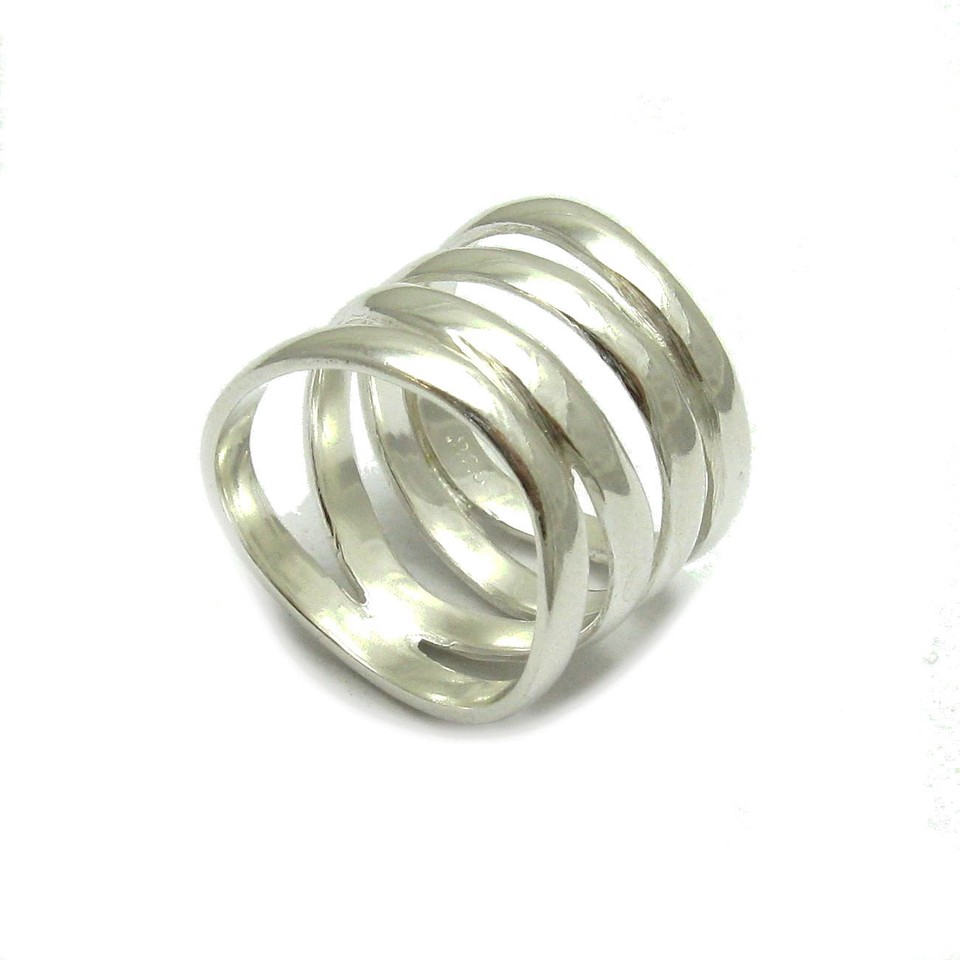 DESIGN - Anello A Fascia In Argento Sterling Con Trama Zigrinata, Colore Argento - Foto 10