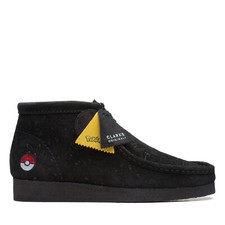 Clarks Originals POKEMON WALLABEE BOOT NERO stivali scamosciati goffrati