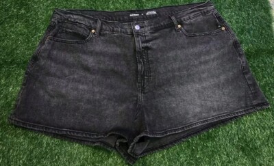 OLD NAVY WOMANS HIGH RISE SKY-HI A LINE  BLAC JEAN SHORTS SIZE 24- NWOT