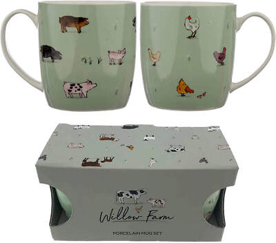 Puckator Willow Farm 2er Set Porzellantassen