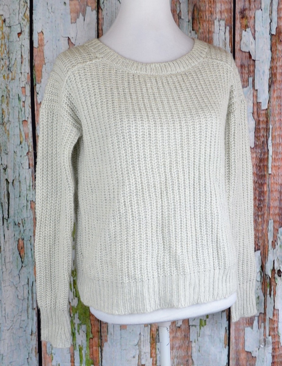 Express Women's Back Cut Out Sweater Rib Chunky Pullover Top Long