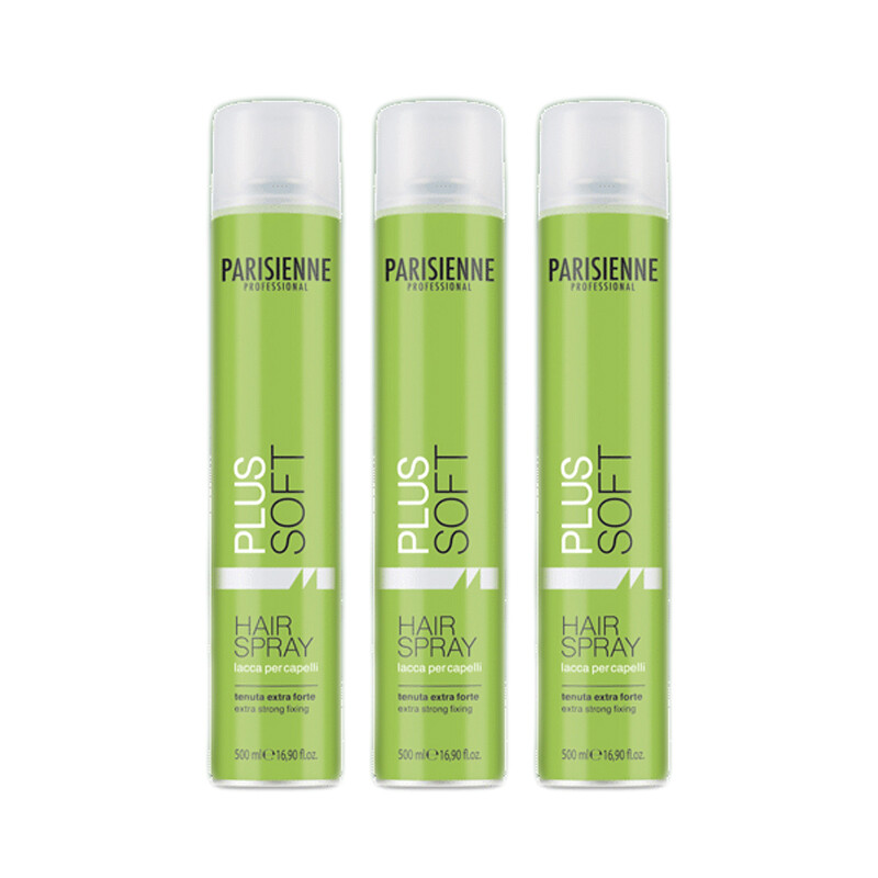 3 PZ PARISIENNE PLUS SOFT LACCA PER CAPELLI 500ML NEW