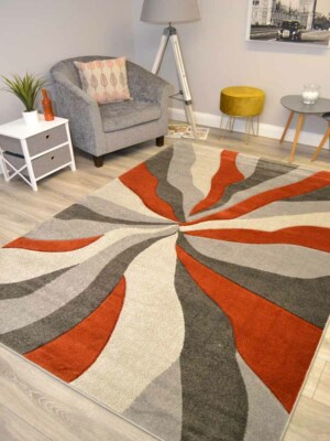 Rostig orange grau Wohnzimmer Boden Teppiche extra groß kleine Größe Designer Teppiche