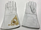 CIVIL WAR CS CSA CONFEDERATE EMBROIDERED LEATHER GAUNTLETS GLOVES-LARGE