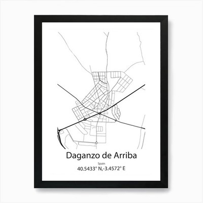 Daganzo De Arriba, Spanien minimalistisch gerahmtes Wandbild Poster Leinwanddruck Bild