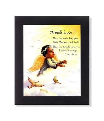 African American Black Angel's Love Black Framed 8x10 Art Print