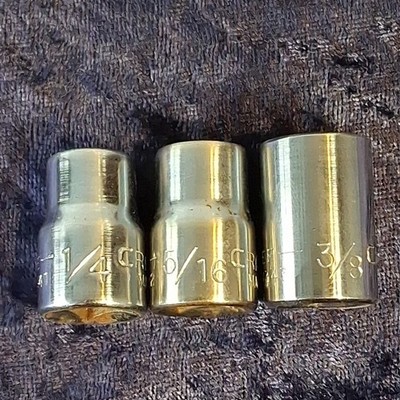 3 Craftsman  '' Drive 8-Pt Double Square Sockets EE Series ¼  /¹    Star? Spline?