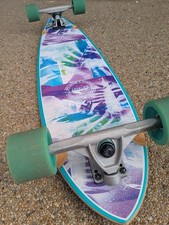 Longboard Skateboard Cruiser – Wooden Deck, Green Wheels, Surf Style – Used Once