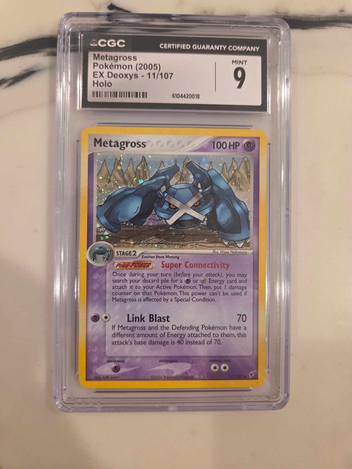 2005 Pokemon EX Deoxys #11 Metagross Holo Rare CGC 9