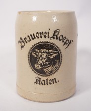 Alter original Brauerei Koepf Aalen Ochse Kuh 0,5 Liter Stein Bier Krug Stone