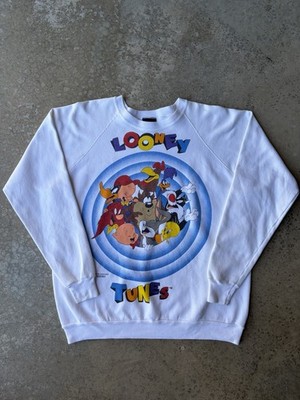 With An Attitude Looney Tunes Graphic Print White Pullover Sweatshirt