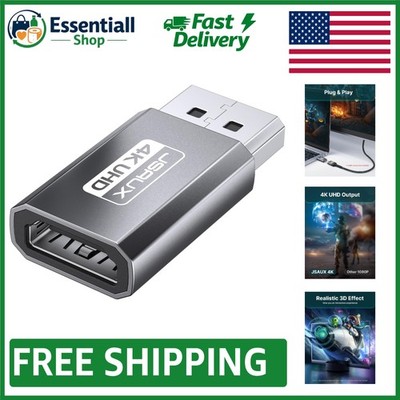 Compact 4K DisplayPort to HDMI Adapter - Perfect for Monitors, TVs & Projectors