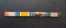 Original medal ribbon WWI trio, with mentioned in dispatches oak leaf & IGSM