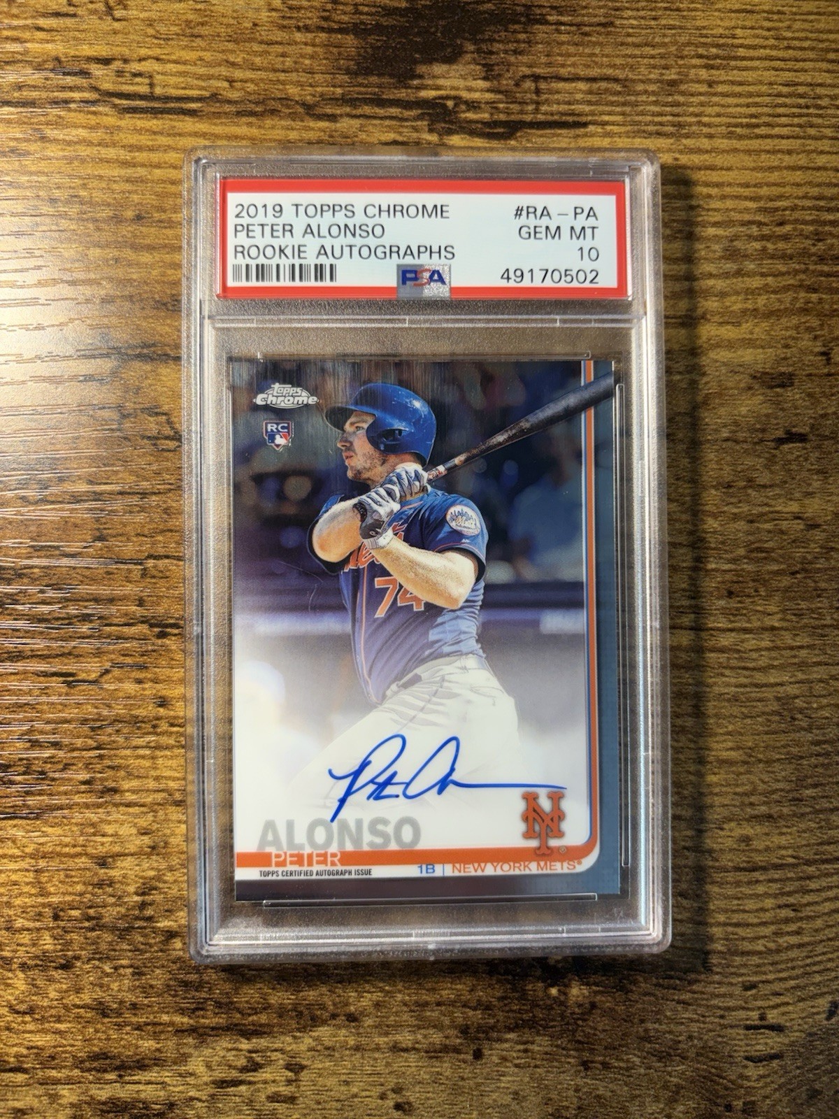 2019 Topps Chrome Peter Pete Alonso RC Rookie Auto #RA-PA PSA 10