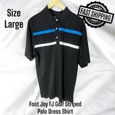 FootJoy FJ Golf Striped Polo Shirt Men  s Size Large FAST SHIPPING