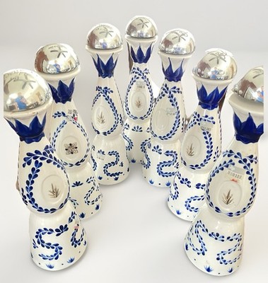 Clase Azul Reposado Empty Tequila Bottle 750ml Hand Painted Ceramic Lot Of 7