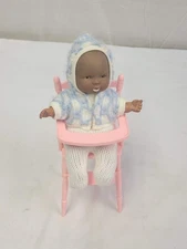 VTG Lewis Galoob Doll W/Pink Highchair 1988 7" Tall Chair